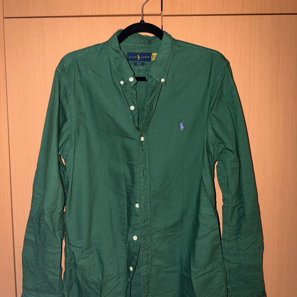Ralph Lauren Men's Green Casual Button Down Shirt